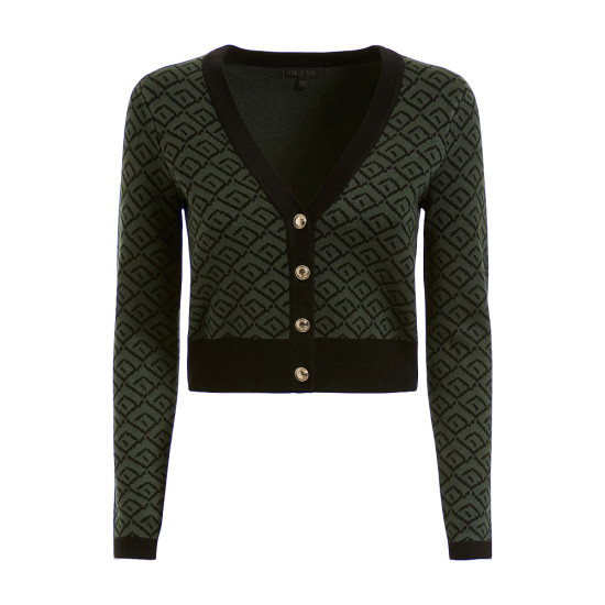 Guess Γυναικεία ζακέτα Posie Jacquard V-NK Cardi